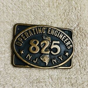 Operating Engineers 825 vintage Brass Belt buckle 1978
